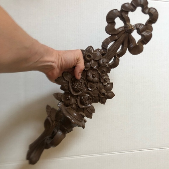 Vtg Syroco Floral Wall Sconces - Picture 14 of 16